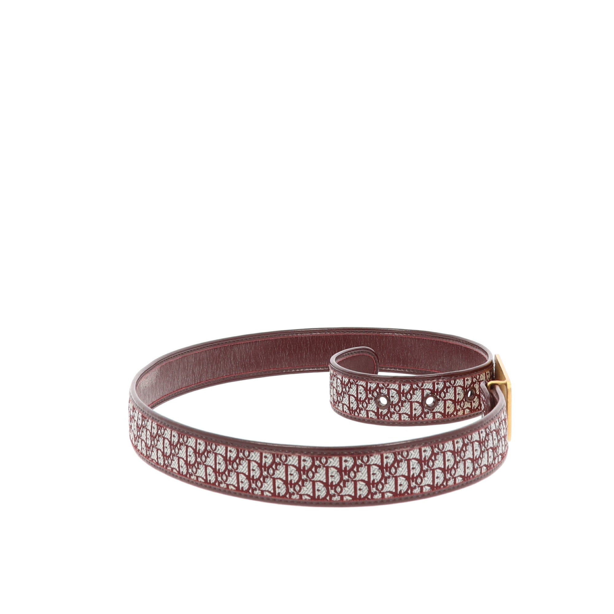 CHRISTIAN D1OR Belt in Bordeaux Fabric