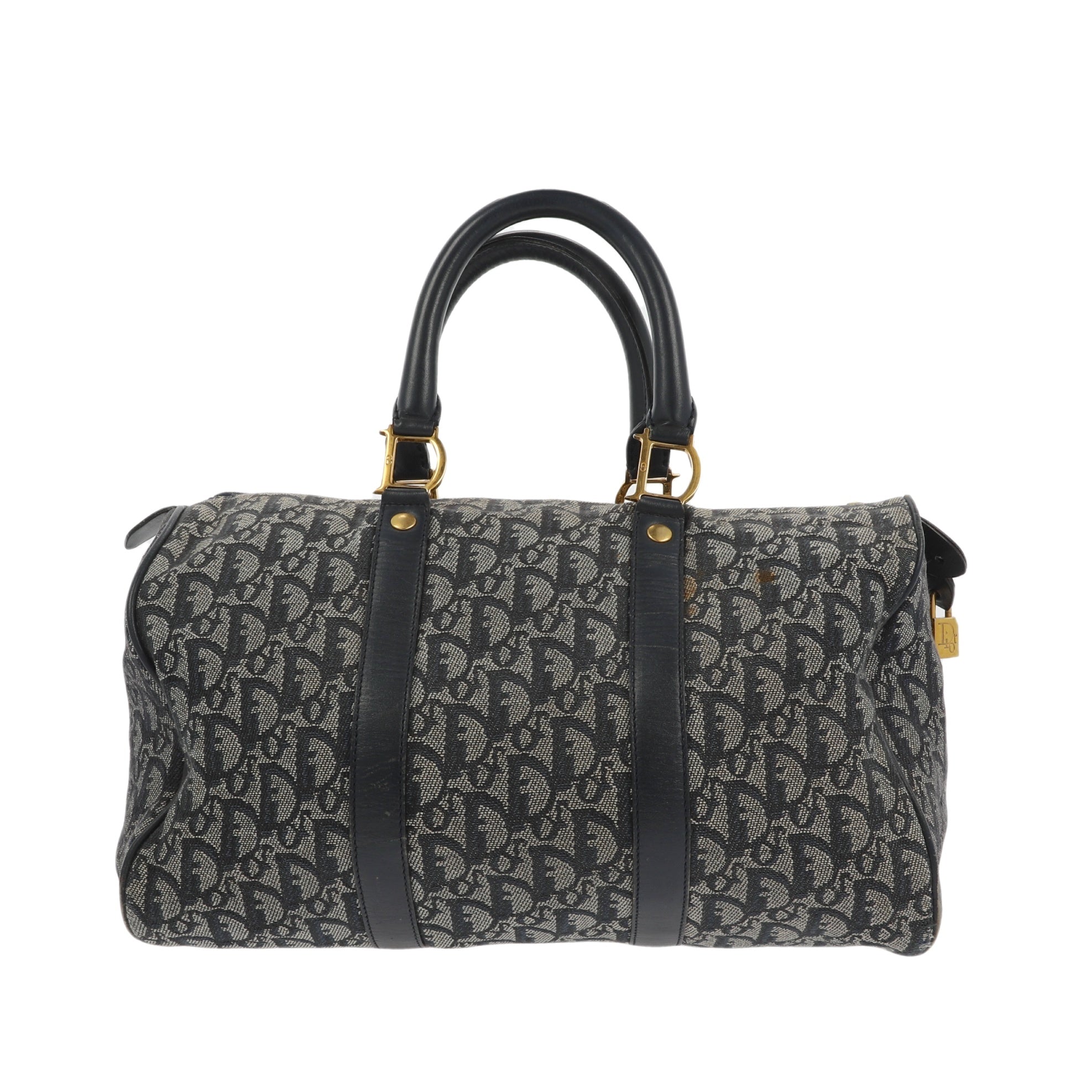 CHRISTIAN D1OR Bowling Handbag in Blue Fabric