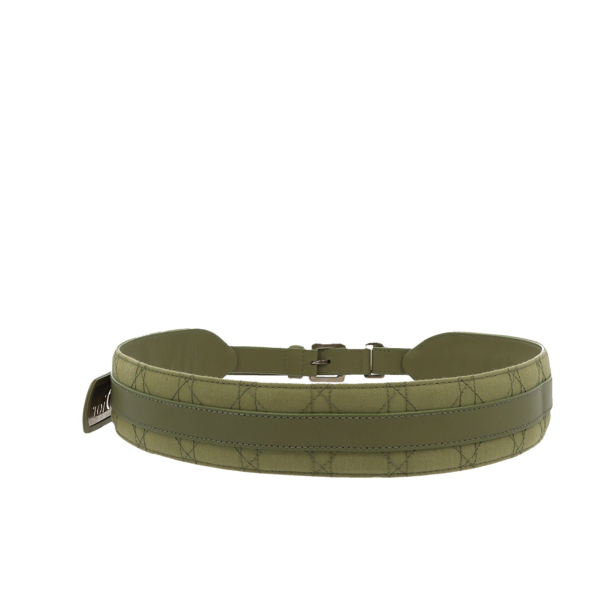 CHRISTIAN D1OR Belt in Green Fabric
