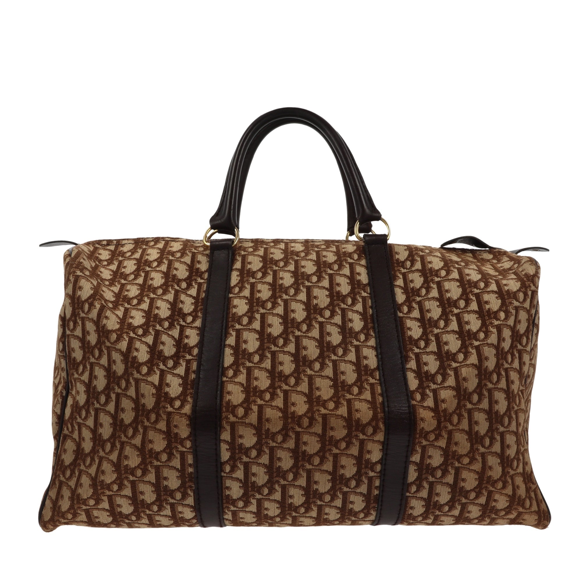 CHRISTIAN D1OR Bowling Handbag in Beige Fabric