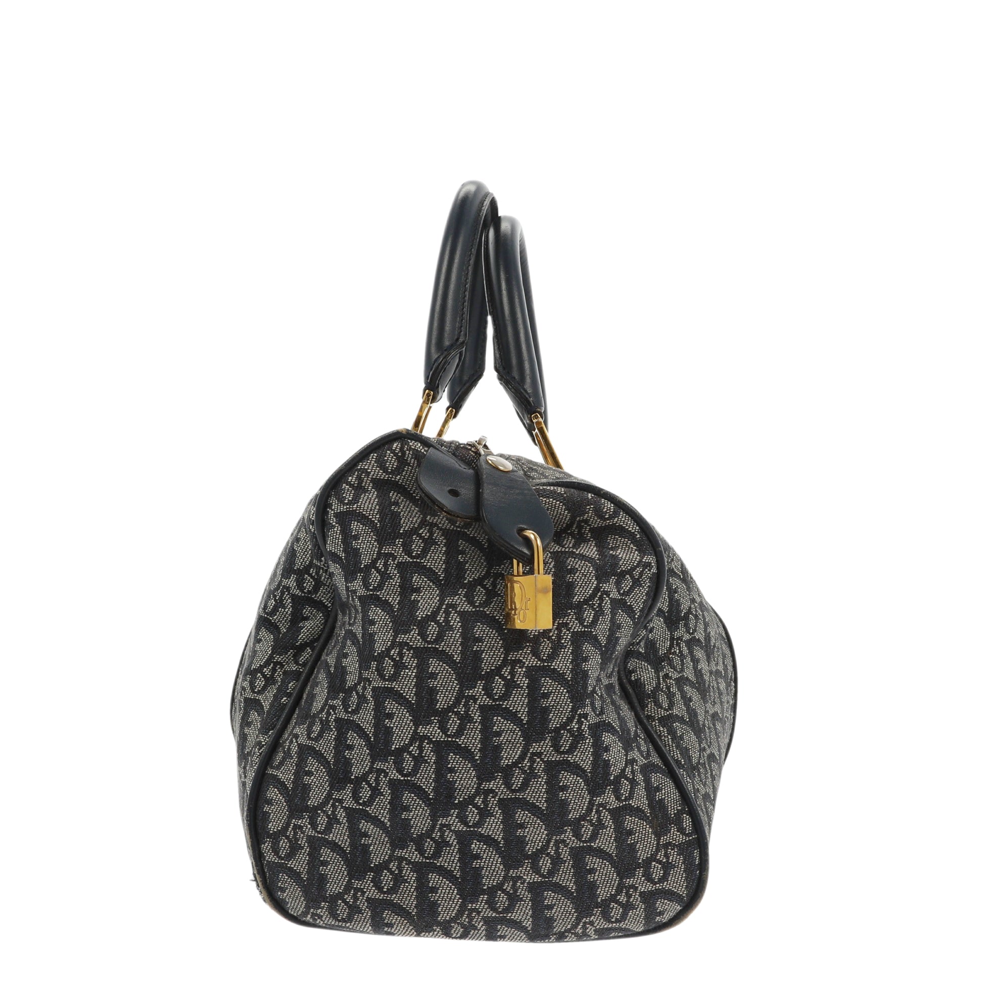 CHRISTIAN D1OR Bowling Handbag in Blue Fabric