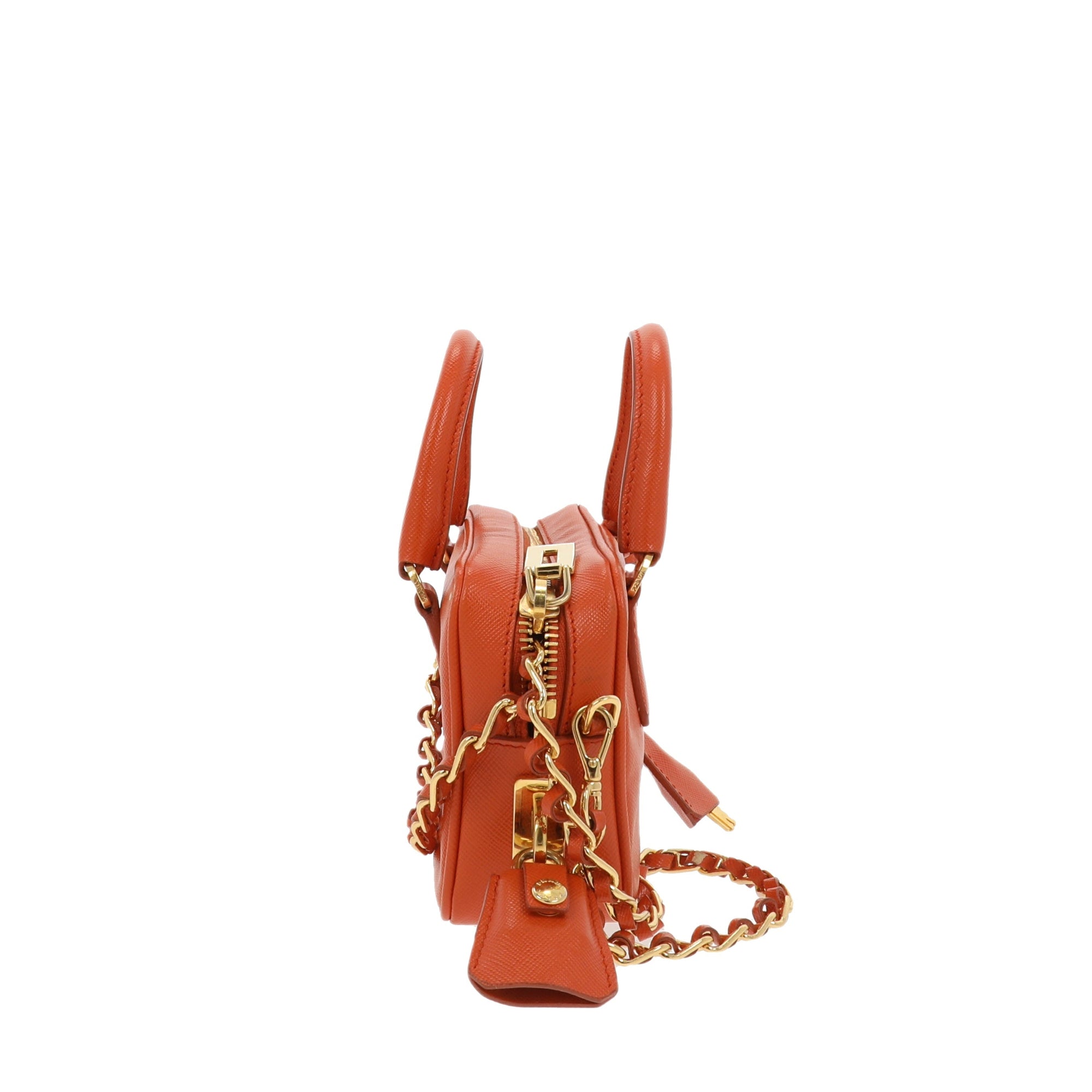 PRD Galleria Crossbody Bag in Orange Leather
