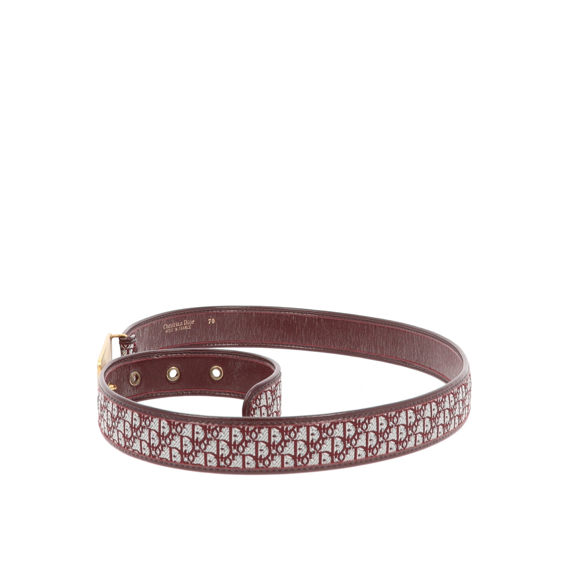 CHRISTIAN D1OR Belt in Bordeaux Fabric