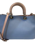 Christian D1OR Baby Blue Leather/Python Medium D1ORissimo Shopper Tote Bag