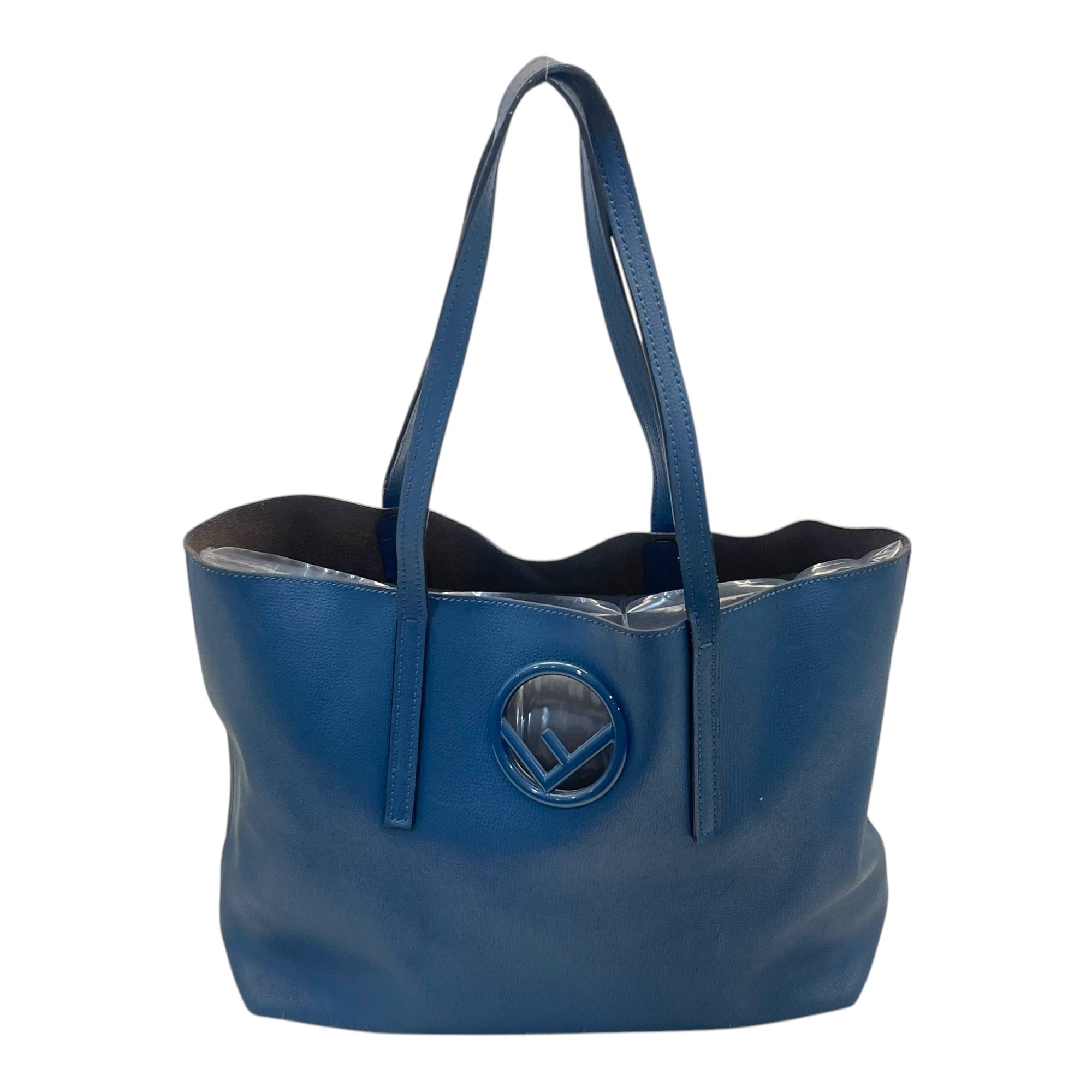 FNDI Black Cutout Leather Kan I Shopper Tote Bag