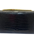YSL Kate Medium in Black Croc Embossed Leather