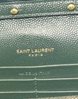 YSL Dark Green Chevron Quilted Leather Envelope Flap Bag