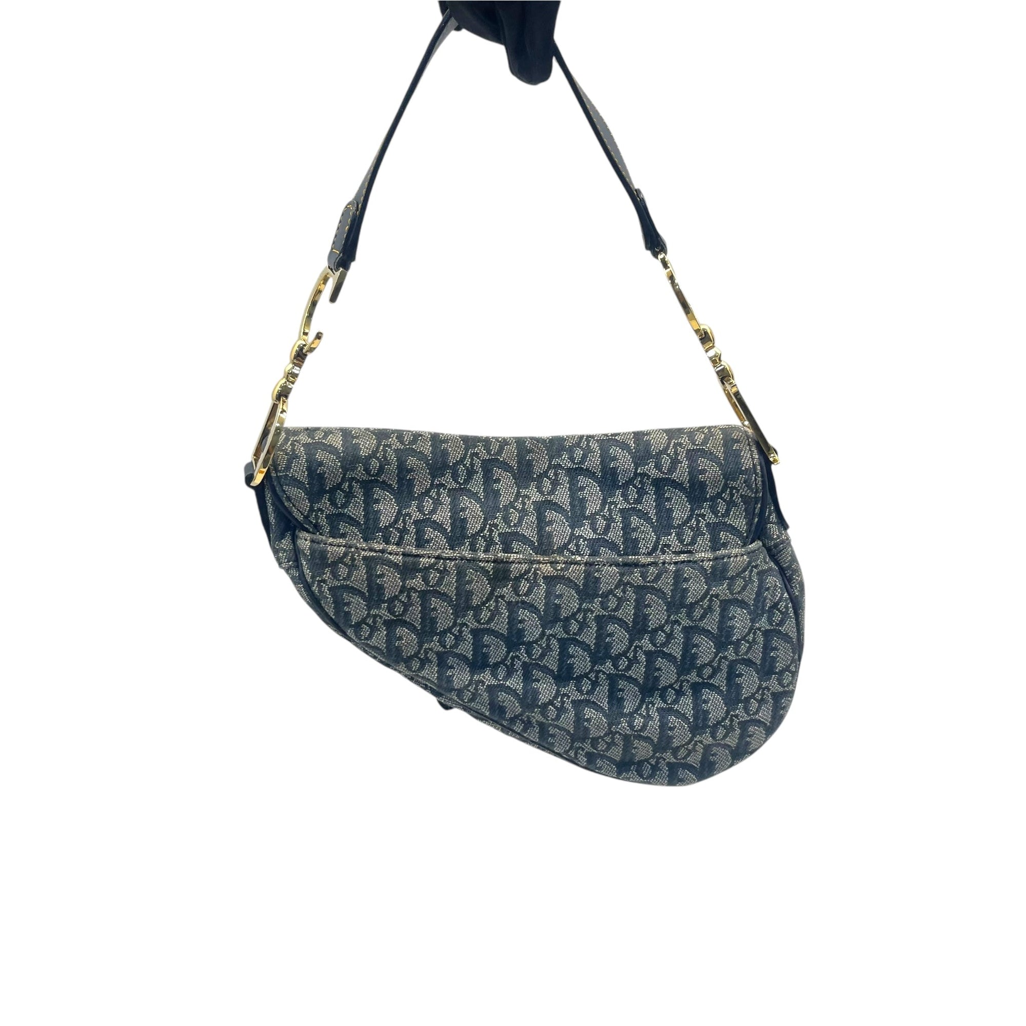 Christian D1OR Blue Saddle Bag Oblique Jacquard Bag