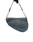 Christian D1OR Blue Saddle Bag Oblique Jacquard Bag