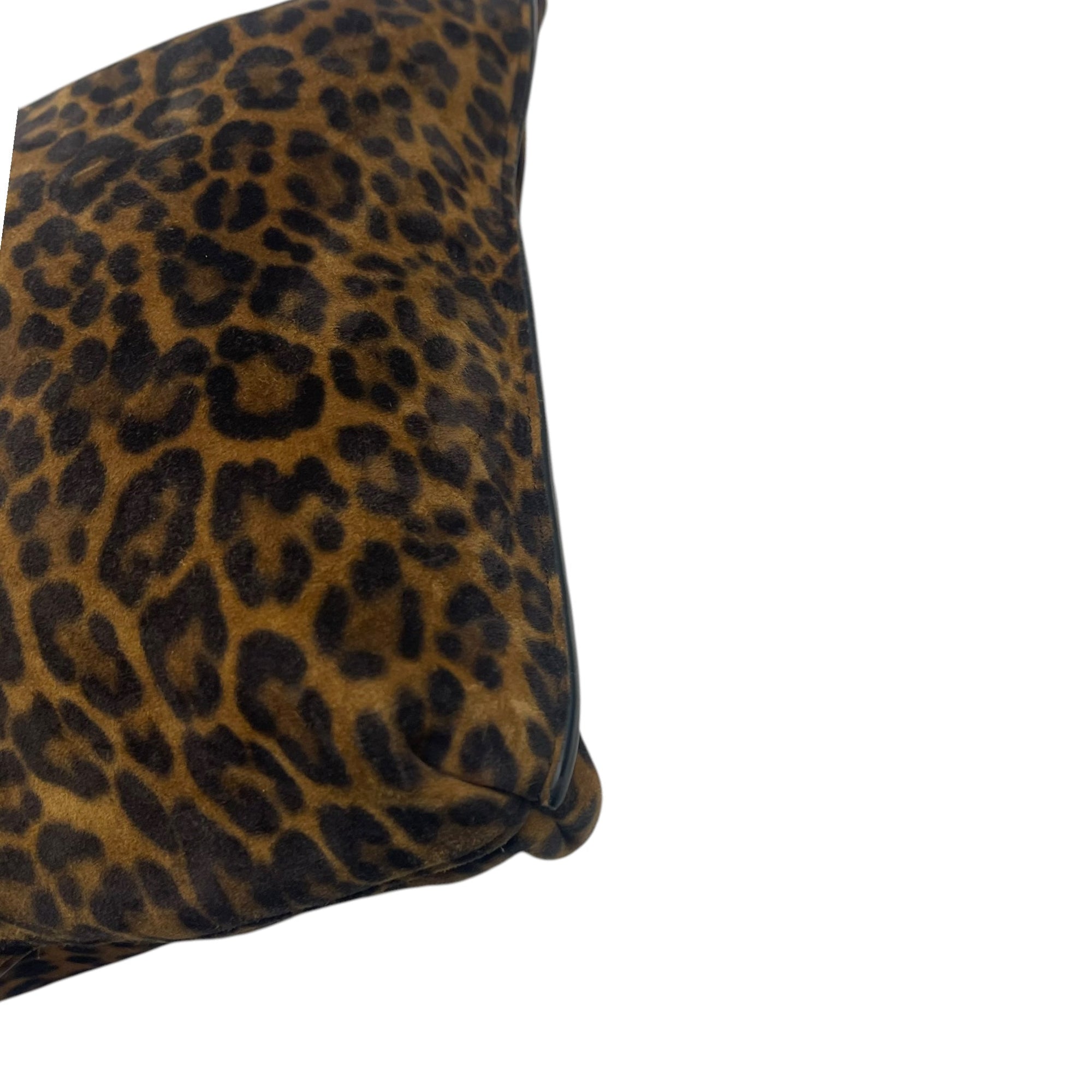 YSL Suzanne Medium Leopard-print Suede Shoulder Bag In Natural