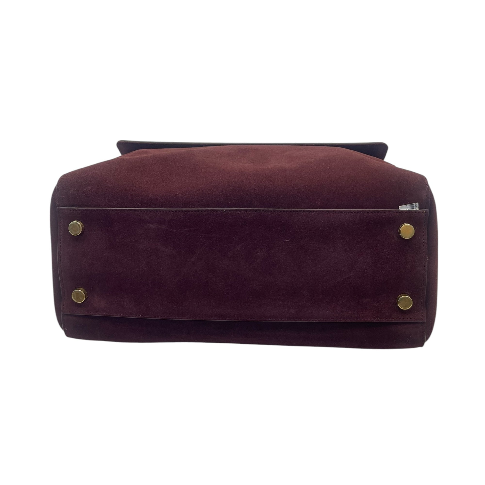 YSL Burgundy/Black Suede and Leather Medium Moujik Tote Bag