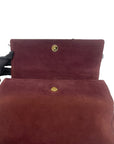 YSL Burgundy/Black Suede and Leather Medium Moujik Tote Bag