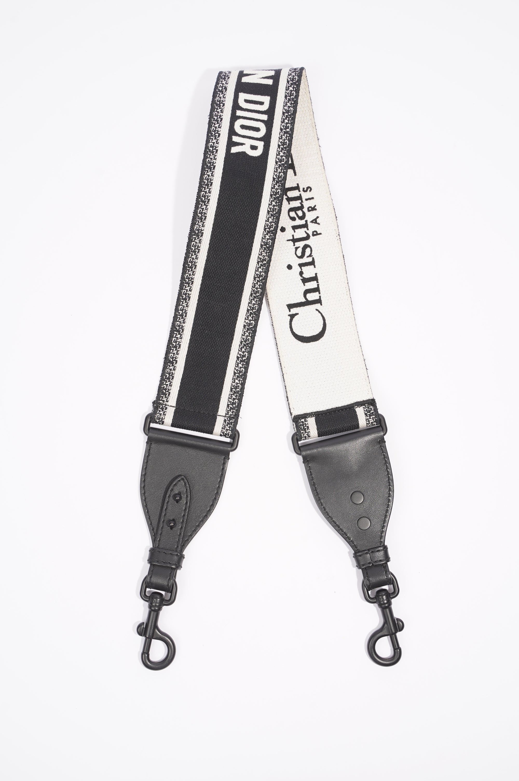 Christian D1OR Adjustable Shoulder Strap With Ring Black / White Canvas
