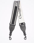 Christian D1OR Adjustable Shoulder Strap With Ring Black / White Canvas