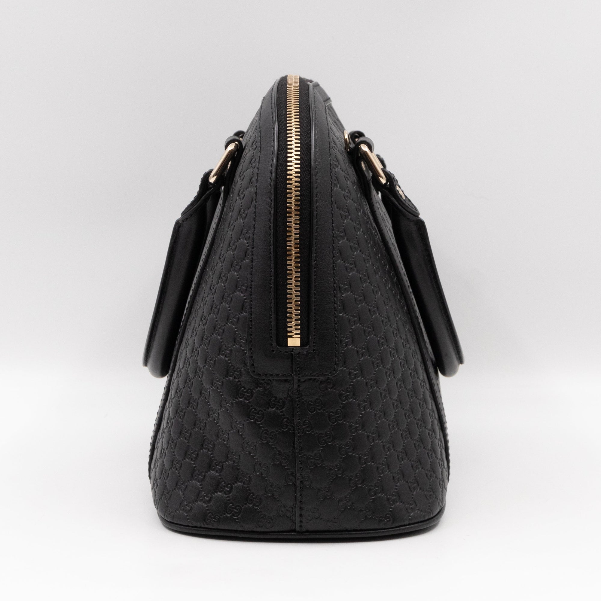 Dome Shoulder Bag MicroGCCIssima Black Leather