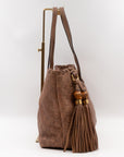 Bamboo Tassel Tote Brown GCCIssima Leather