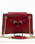 Emily Small Chain Shoulder Bag Red GCCIssima Leather
