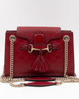 Emily Small Chain Shoulder Bag Red GCCIssima Leather