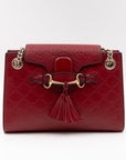 Emily Small Chain Shoulder Bag Red GCCIssima Leather