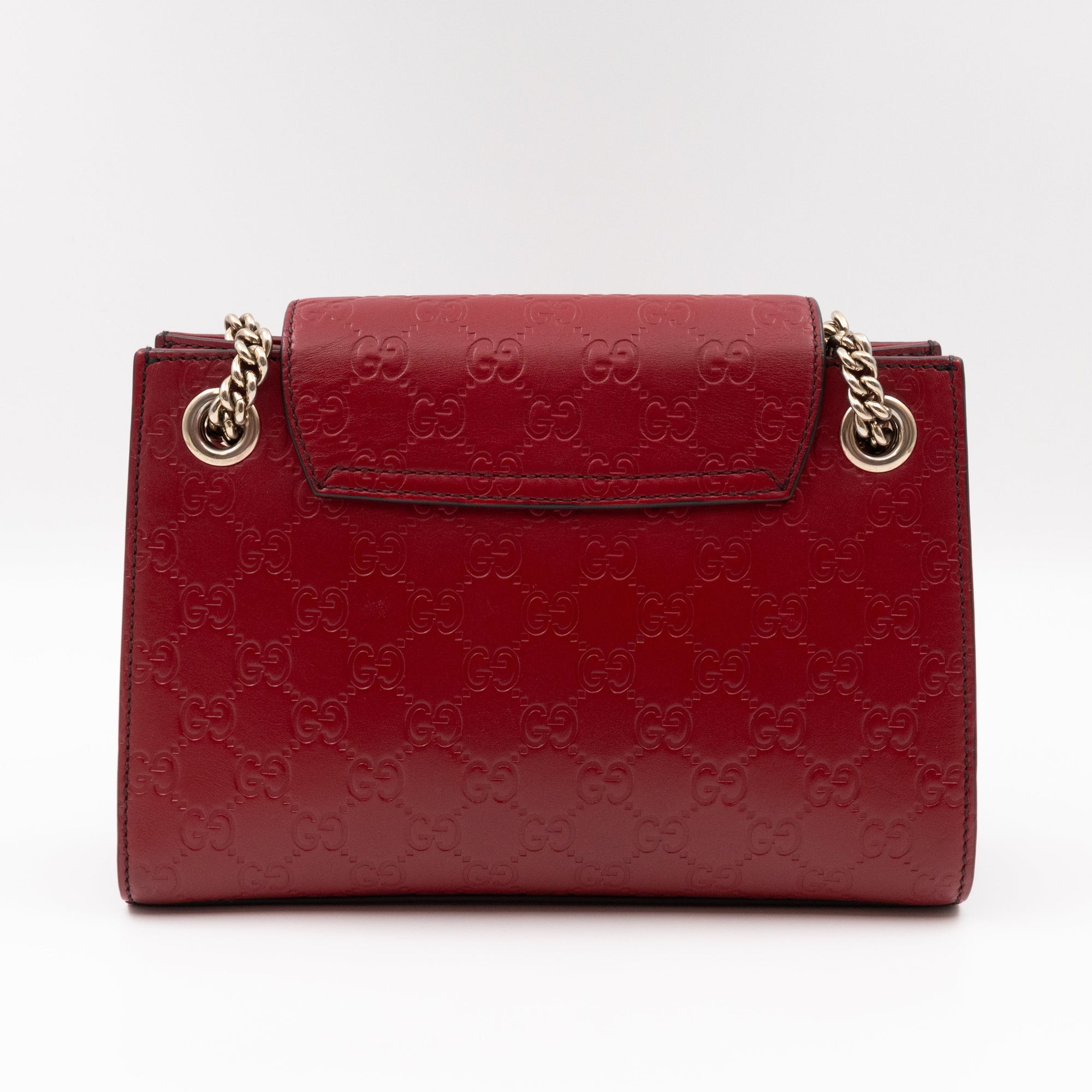 Emily Small Chain Shoulder Bag Red GCCIssima Leather