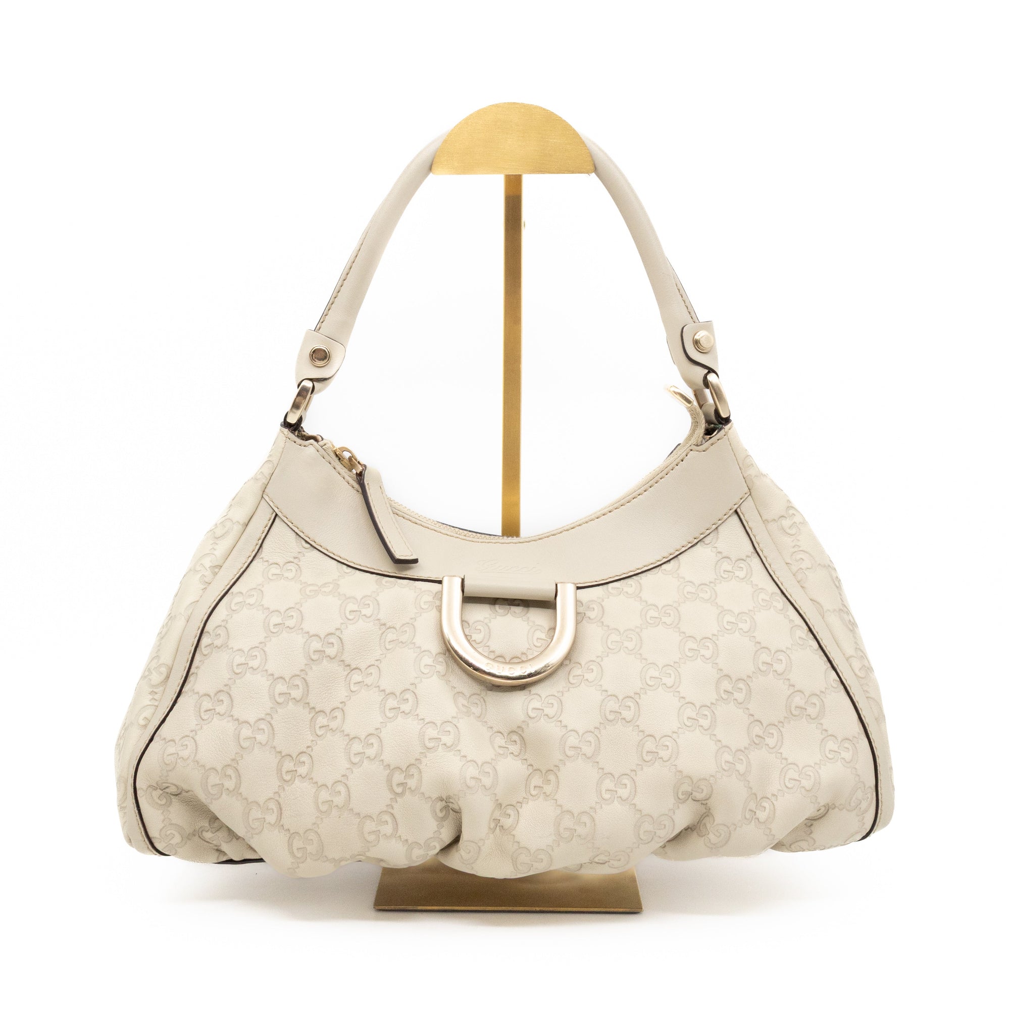 Abbey D-Ring Shoulder Bag Beige GCCIssima Leather