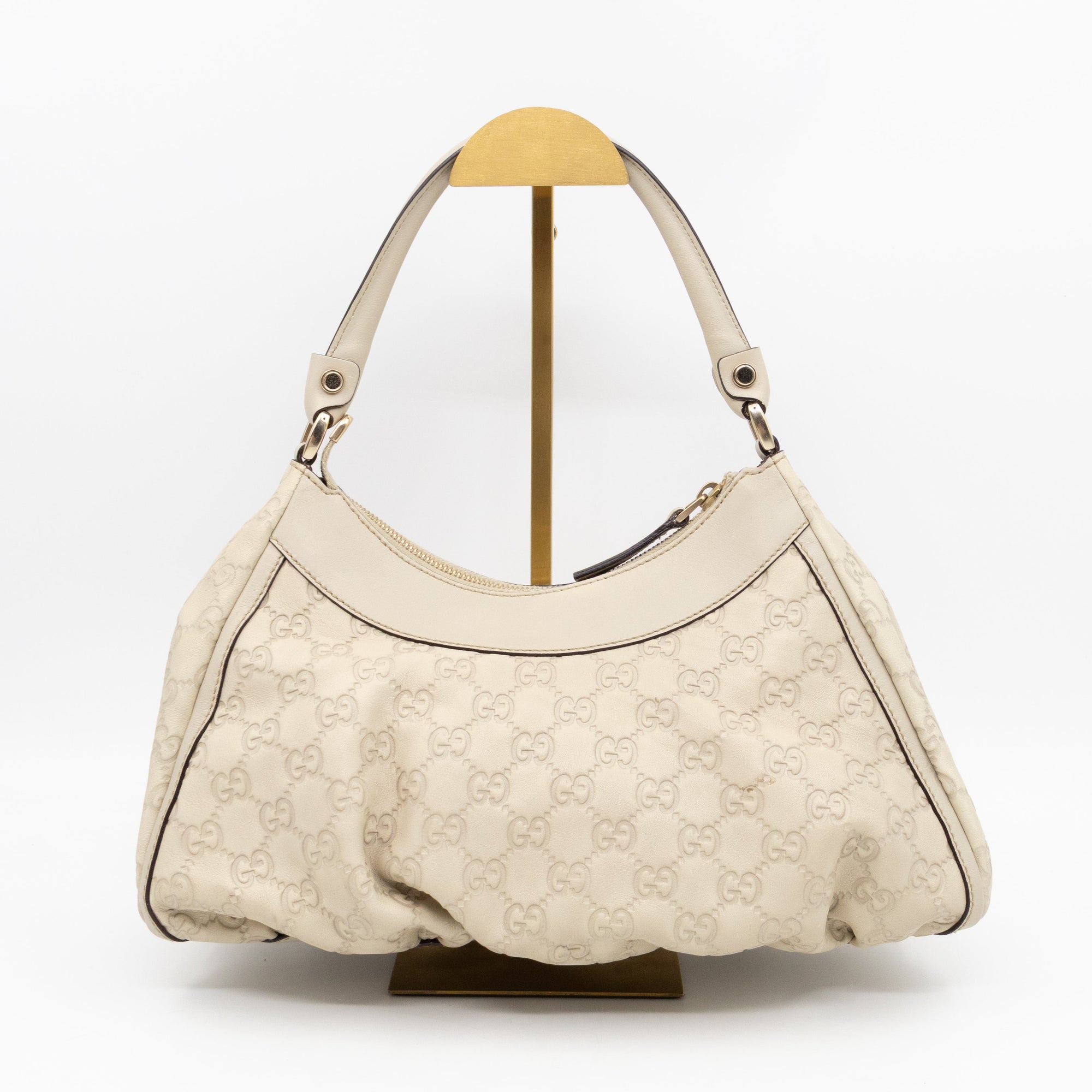 Abbey D-Ring Shoulder Bag Beige GCCIssima Leather