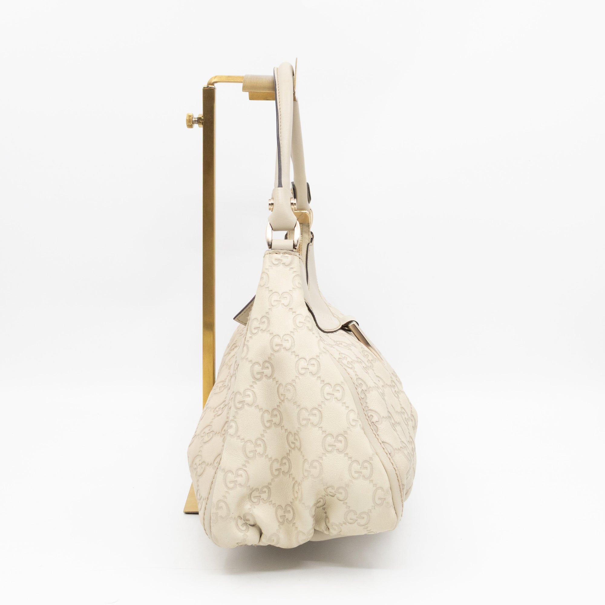 Abbey D-Ring Shoulder Bag Beige GCCIssima Leather