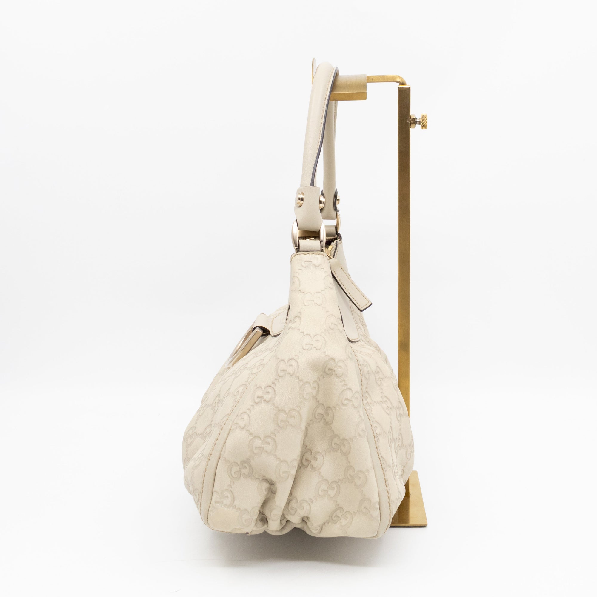 Abbey D-Ring Shoulder Bag Beige GCCIssima Leather