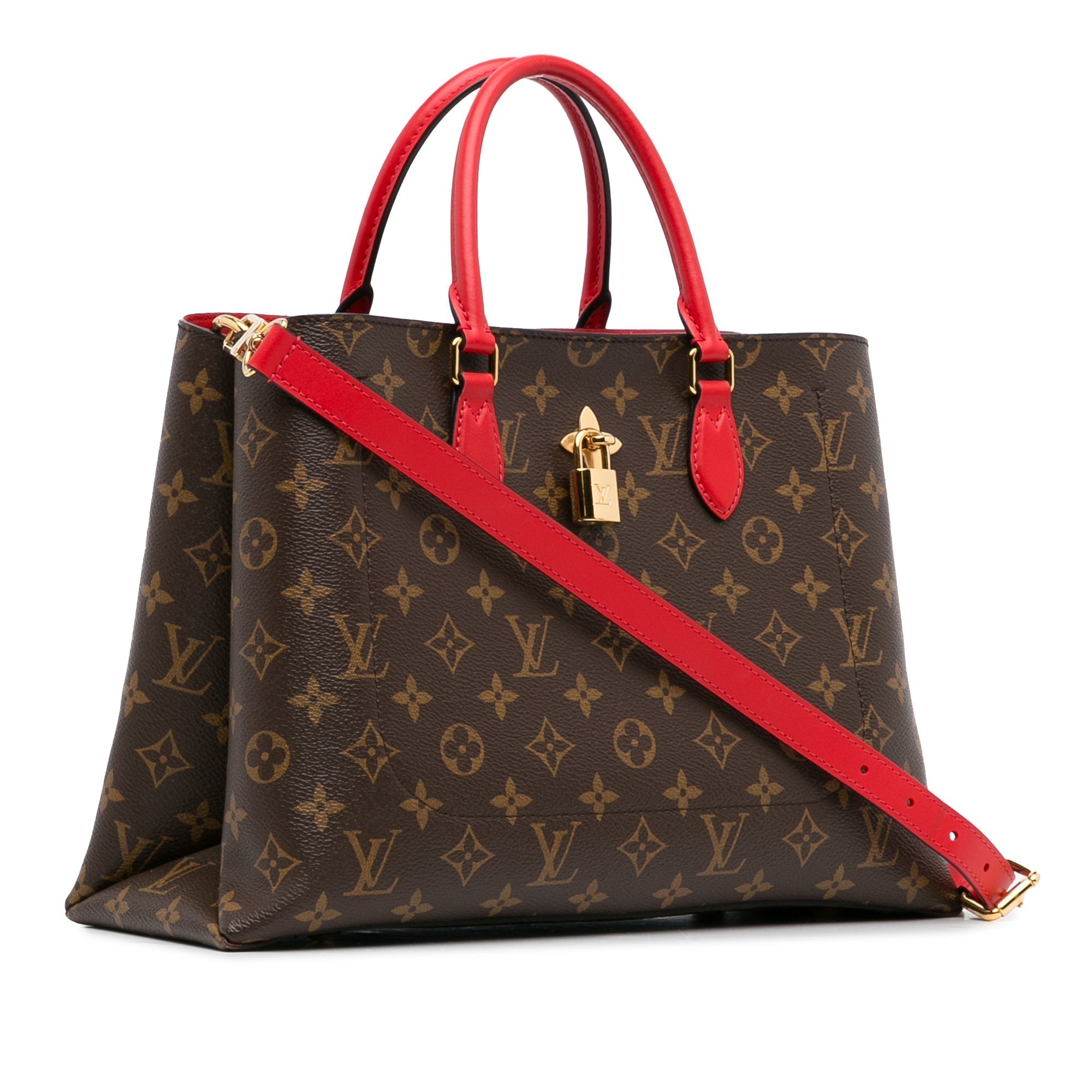Brown LV Monogram Flower Tote Satchel