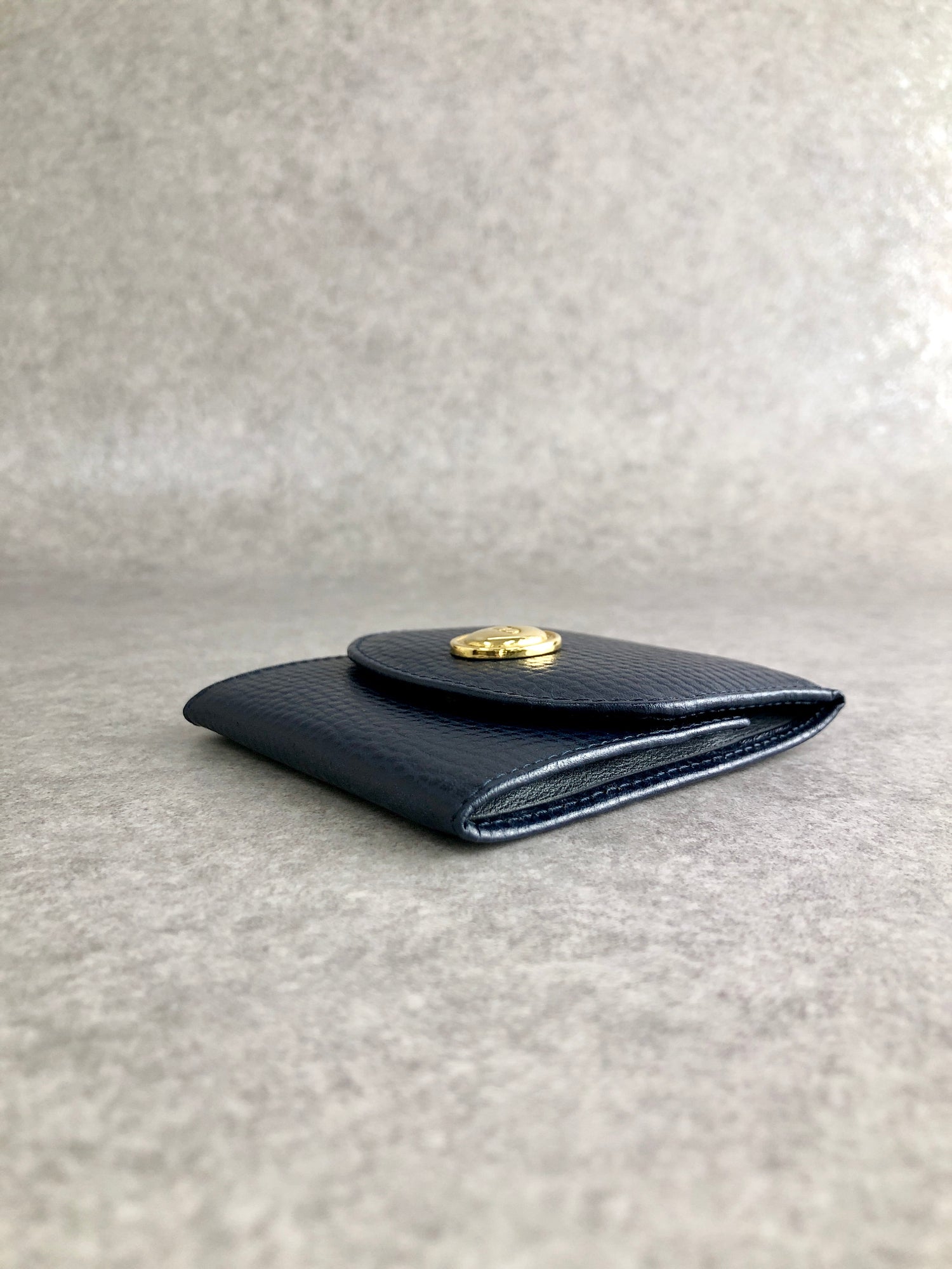 Christian D1OR CD Logo Coin Purse Navy Vintage cai3si