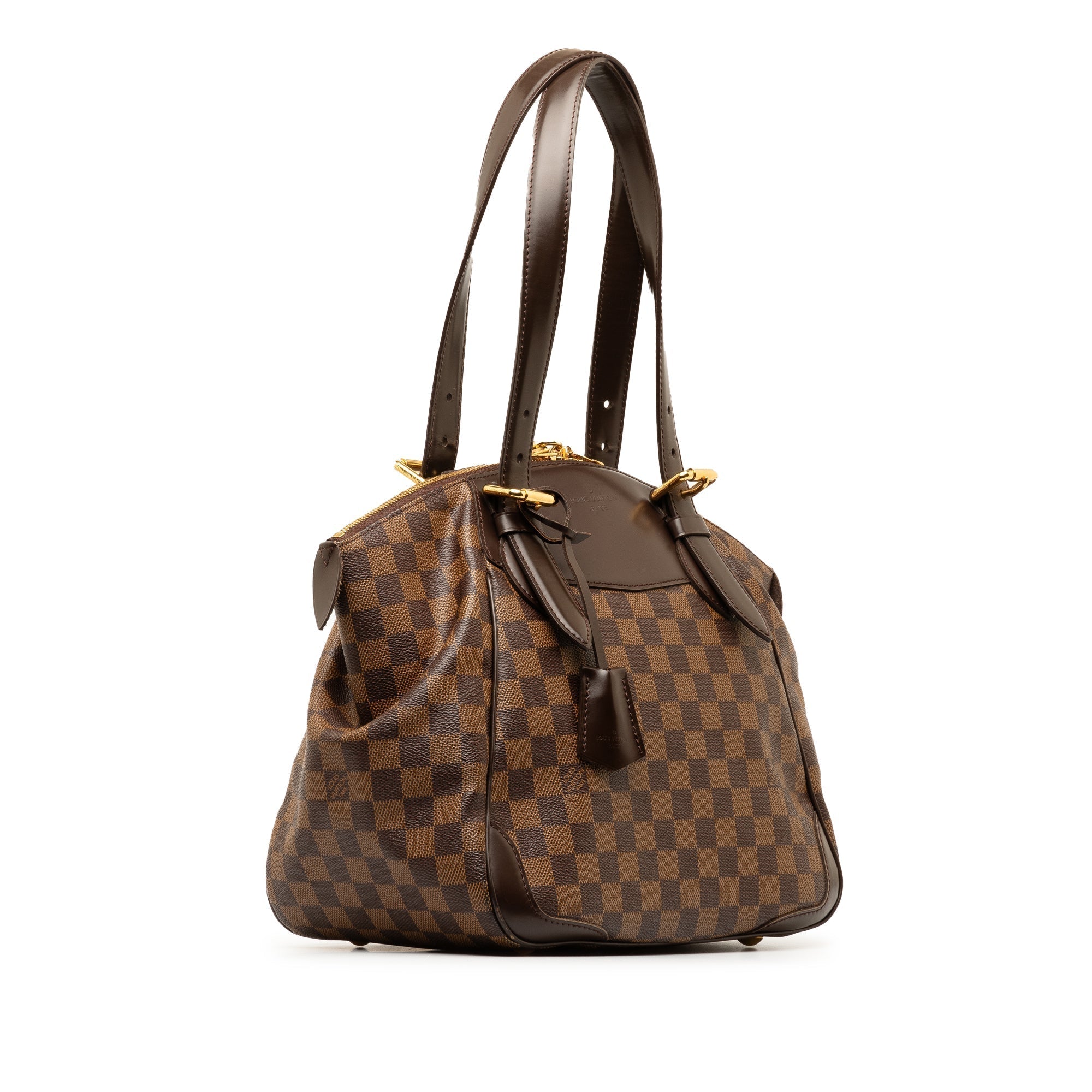 Brown LV Damier Ebene Verona MM Shoulder Bag