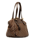 Brown LV Damier Ebene Verona MM Shoulder Bag
