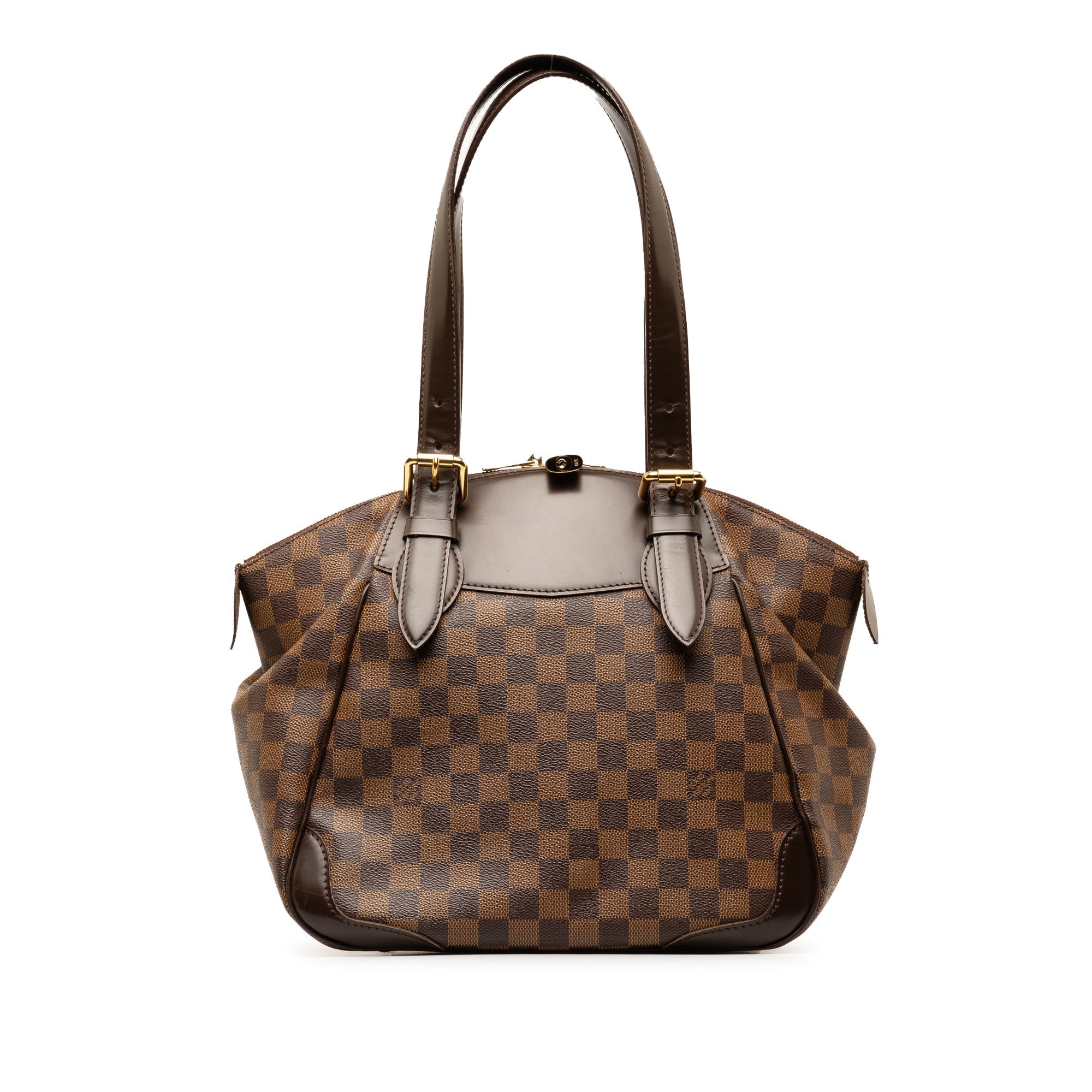 Brown LV Damier Ebene Verona MM Shoulder Bag