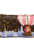 Brown LV Monogram Double Zip Pochette Illustre Vivienne Shanghai Crossbody Bag