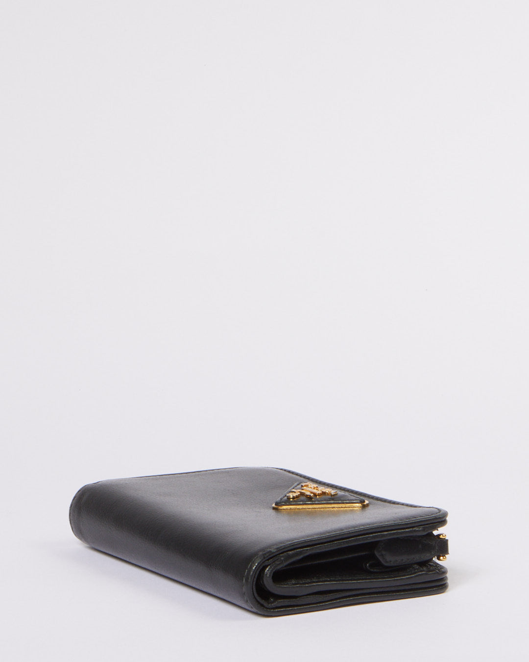 PRD Black Leather Compact Wallet