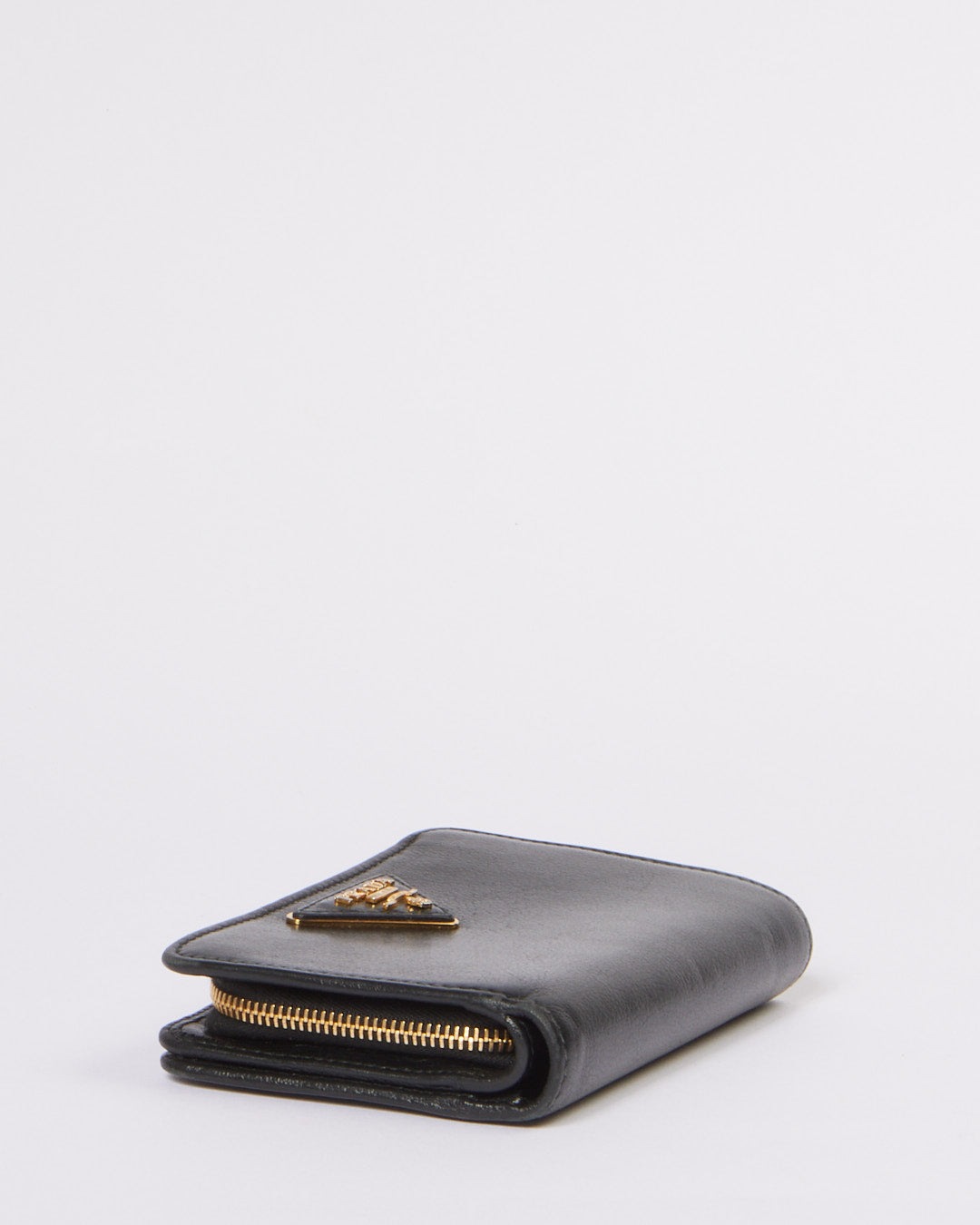 PRD Black Leather Compact Wallet