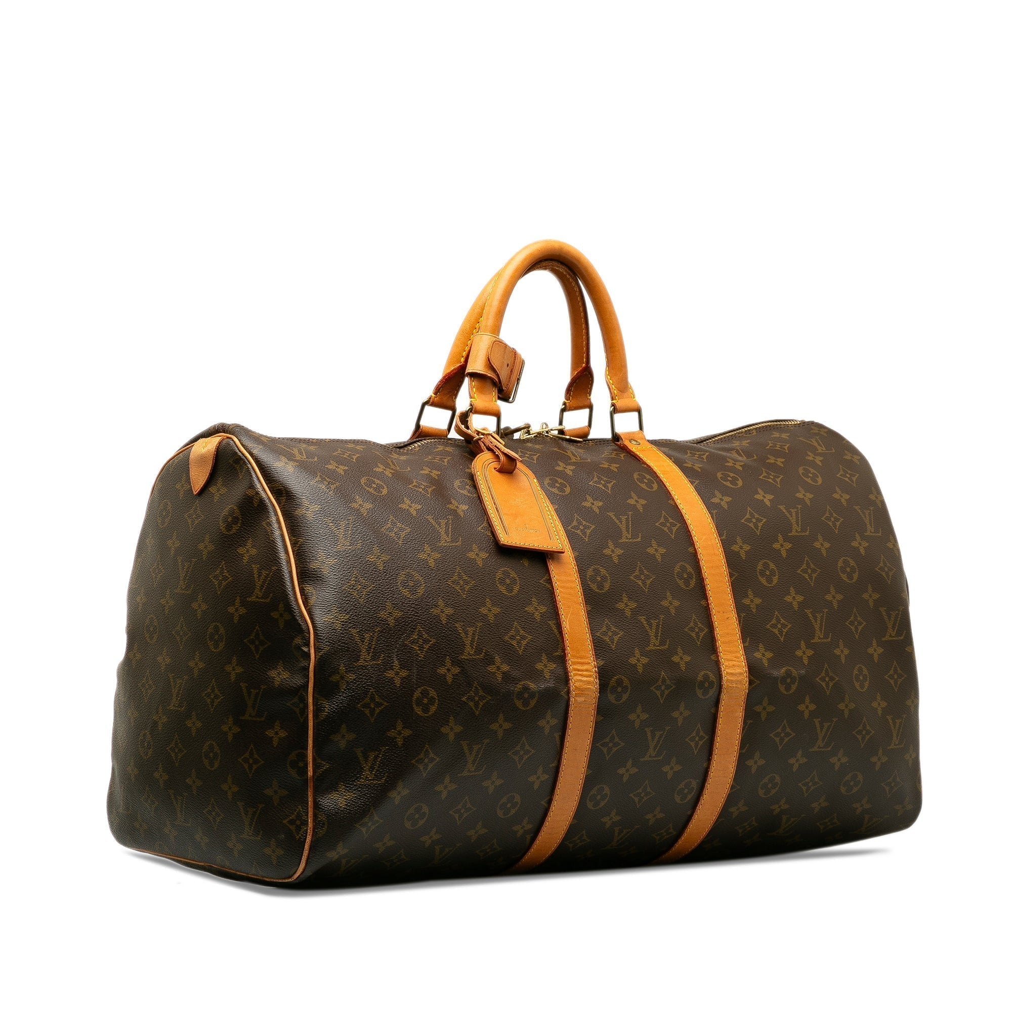 Brown LV Monogram Keepall 55 Travel Bag
