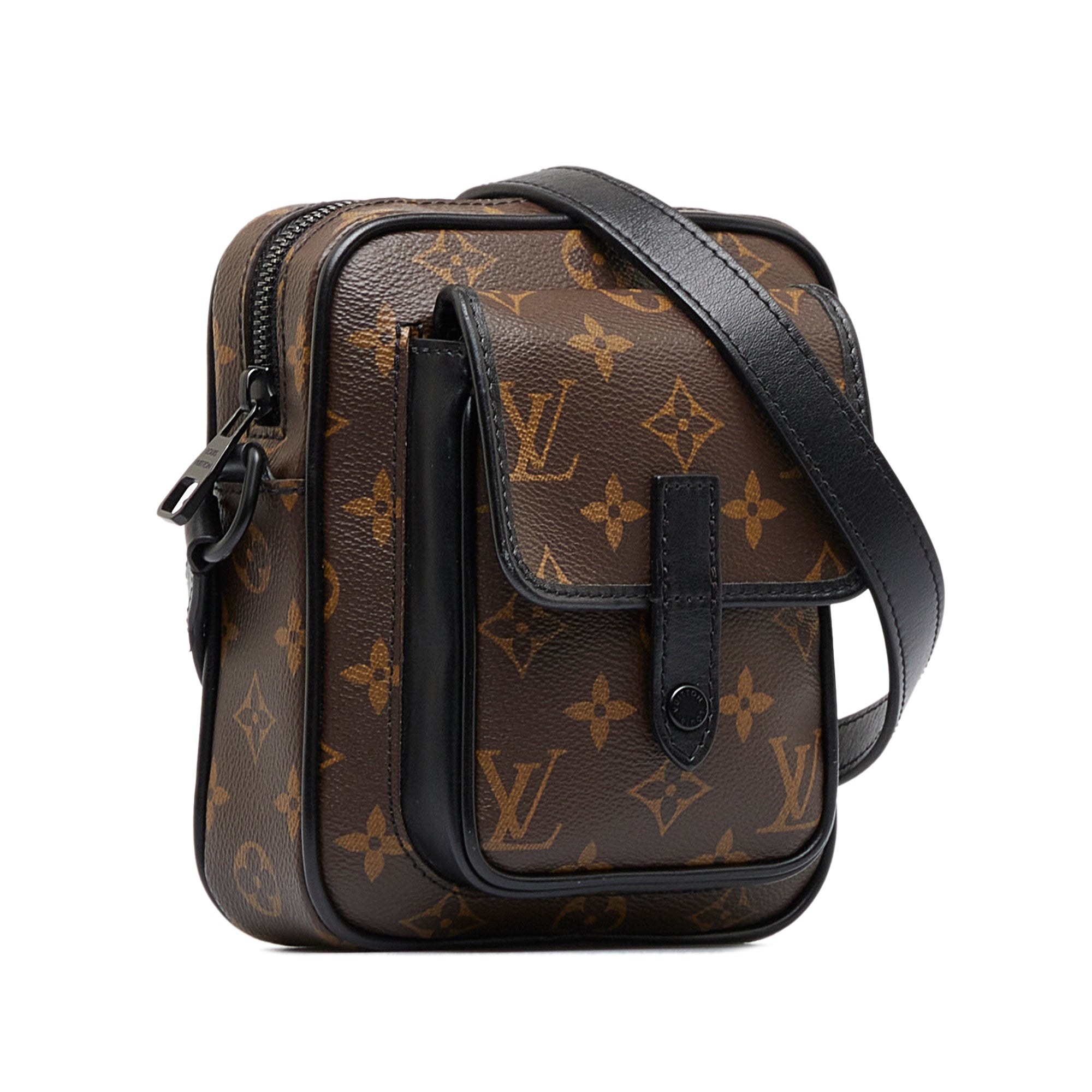 Brown LV Monogram Macassar Christopher Wearable Crossbody Bag