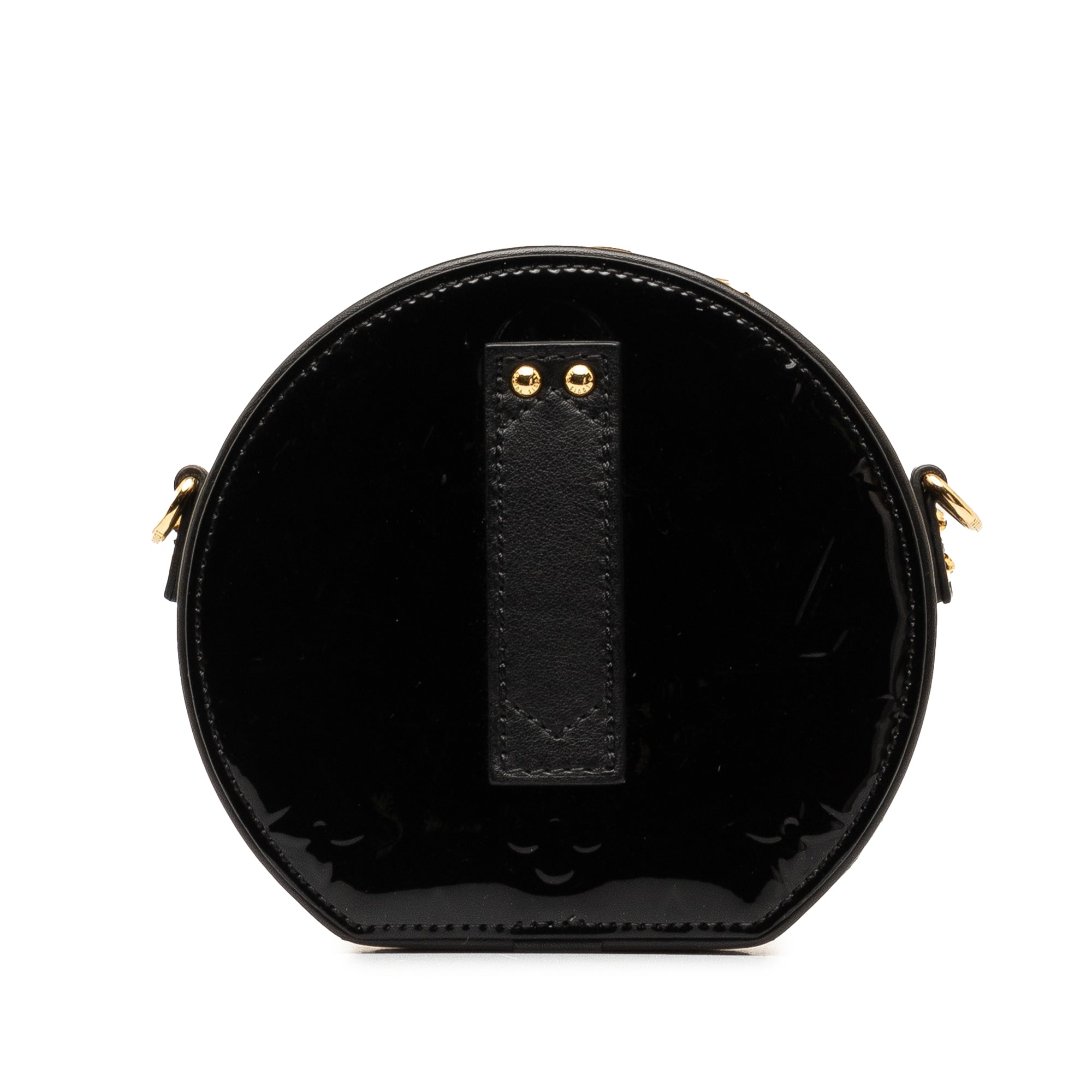 Black LV Vernis Mini Boite Chapeau Souple Crossbody Bag