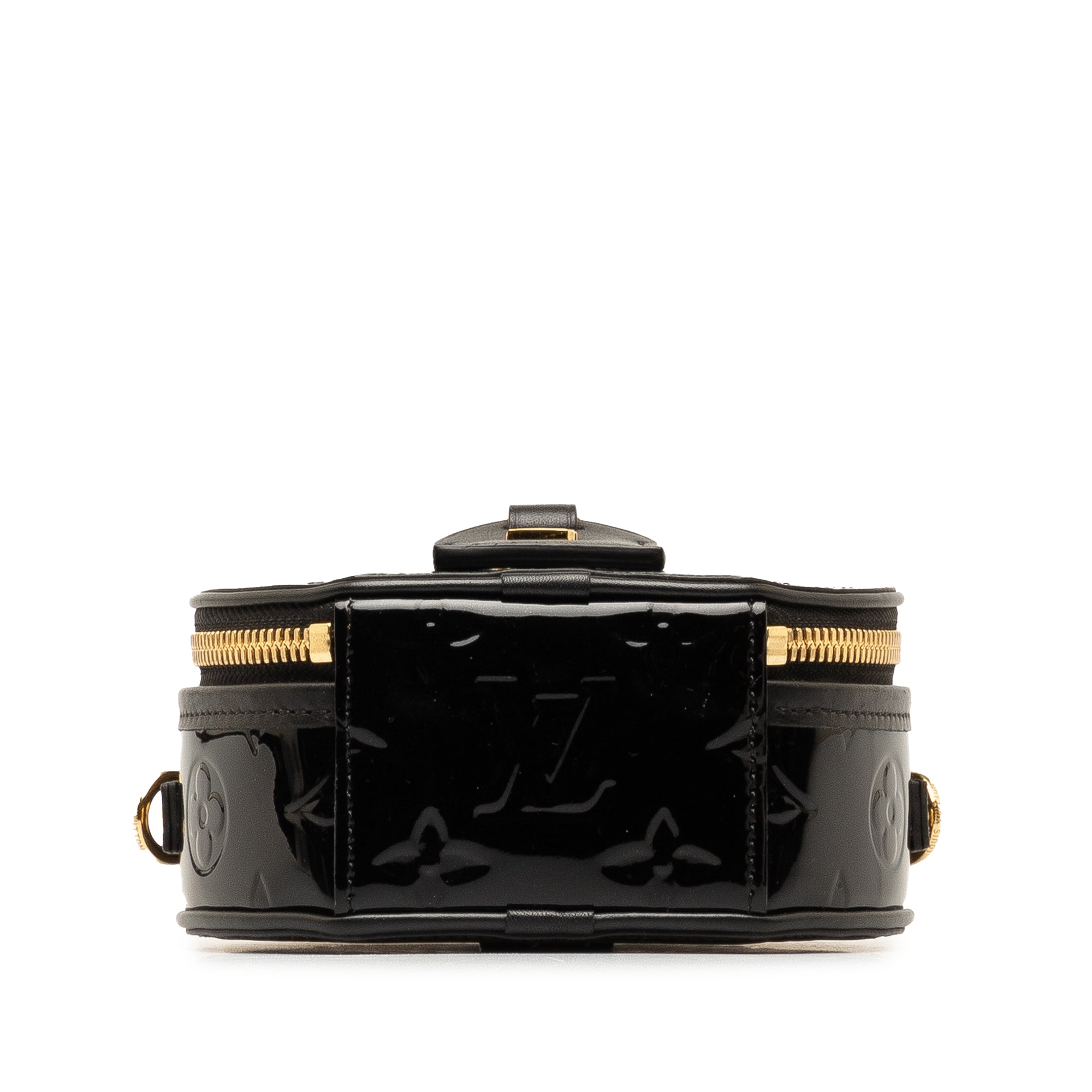 Black LV Vernis Mini Boite Chapeau Souple Crossbody Bag