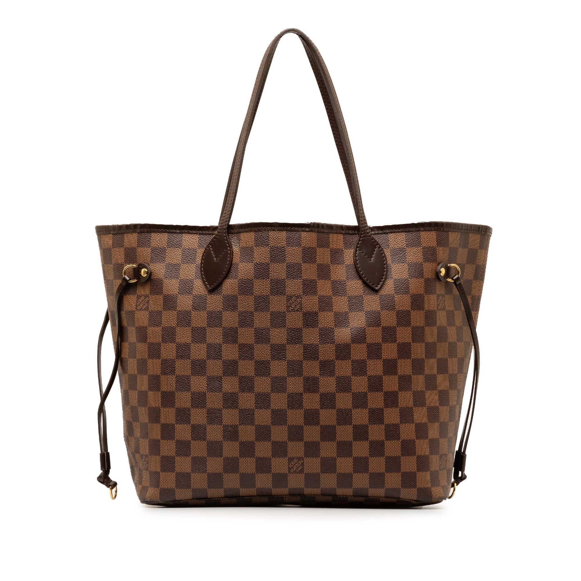 Brown LV Damier Ebene Neverfull MM Tote Bag