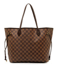 Brown LV Damier Ebene Neverfull MM Tote Bag