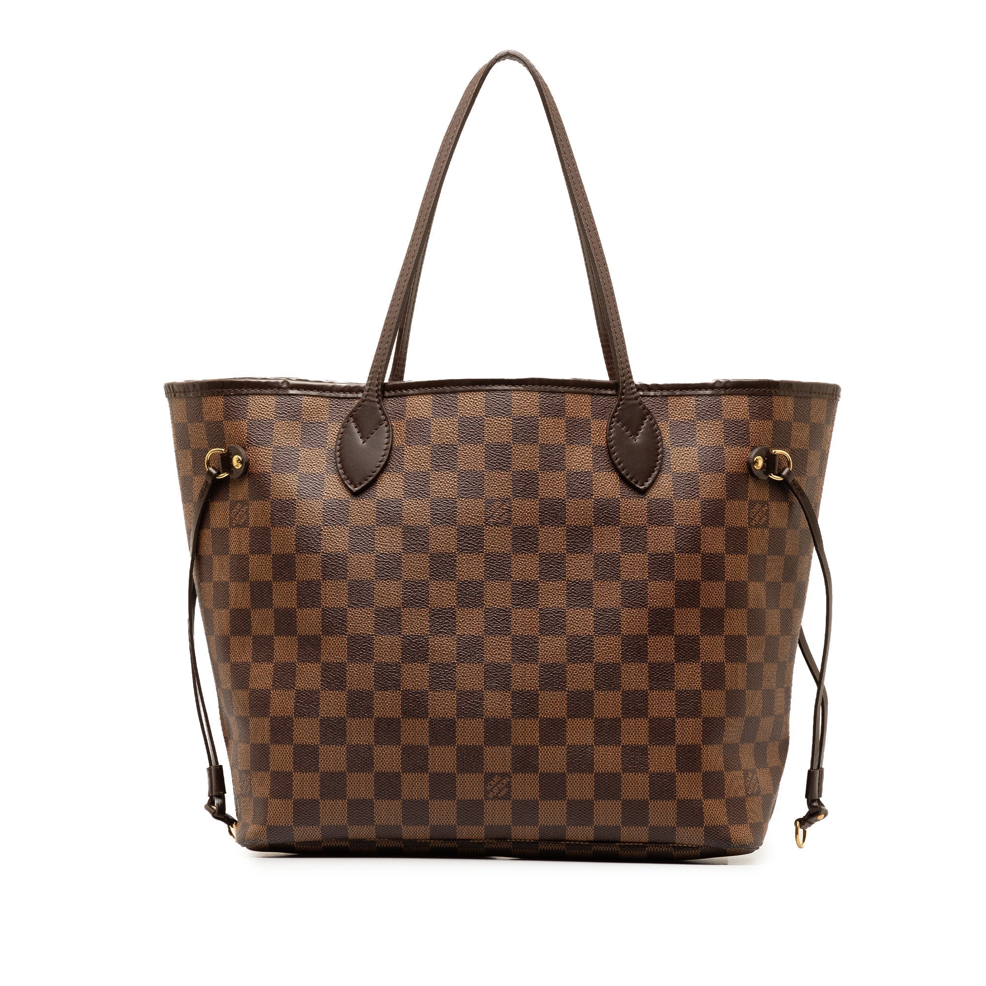 Brown LV Damier Ebene Neverfull MM Tote Bag