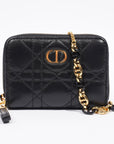 Christian D1OR Caro Pouch Black Lambskin Leather