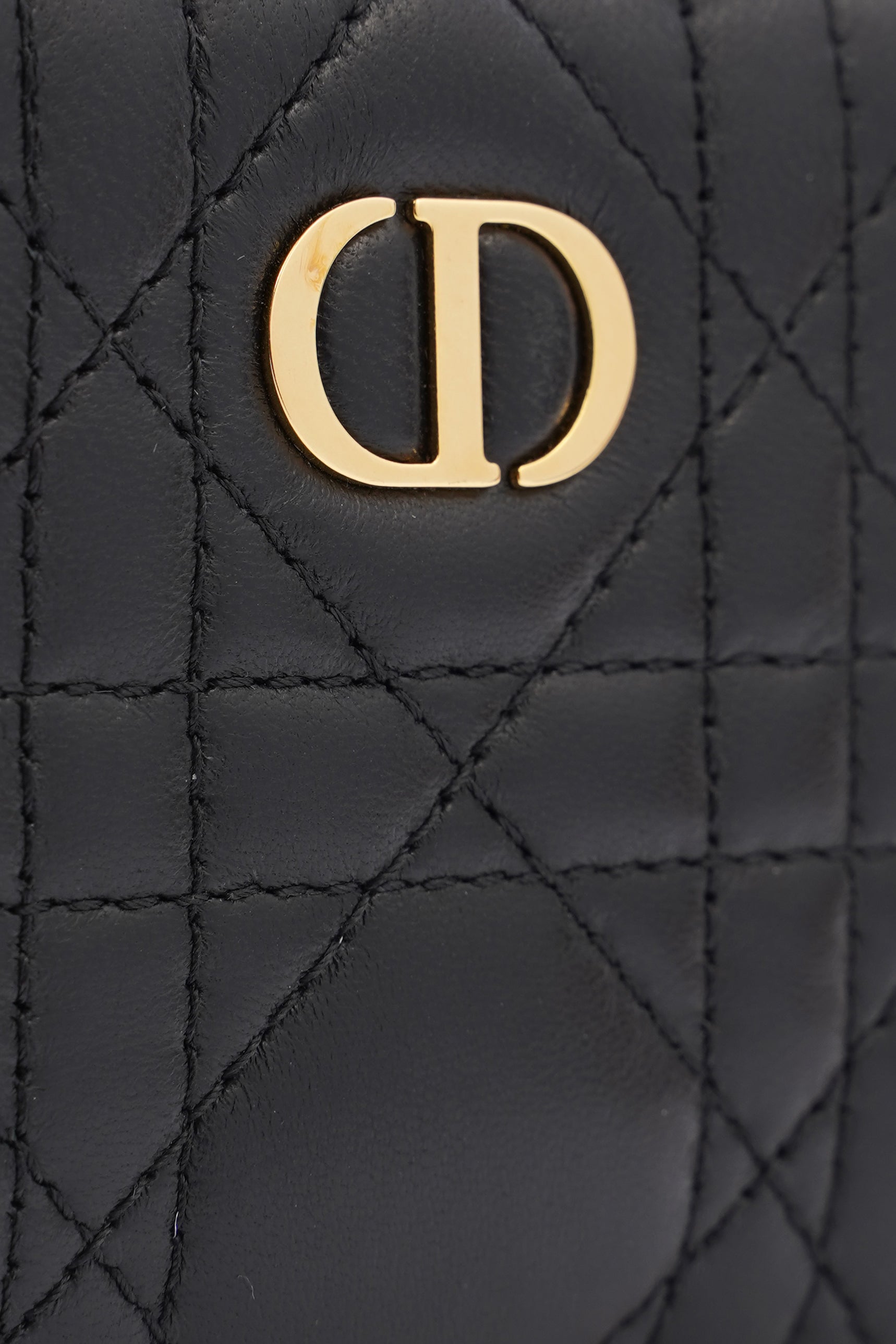 Christian D1OR Caro Pouch Black Lambskin Leather