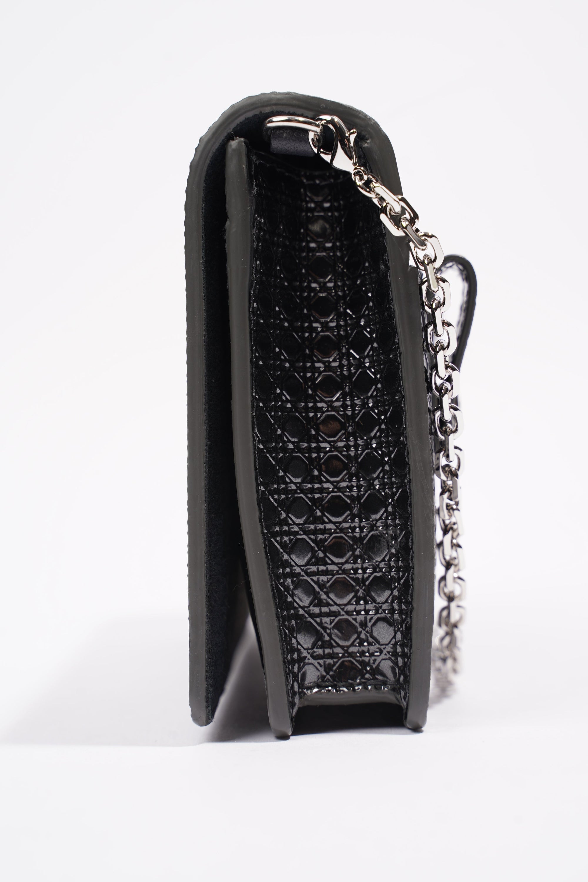 Christian D1OR 30 Montaigne 2-in-1 Pouch Grey Patent Leather