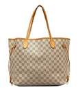 Beige LV Damier Azur Neverfull MM Tote Bag