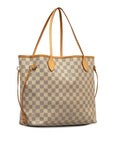 Beige LV Damier Azur Neverfull MM Tote Bag