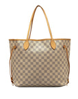 Beige LV Damier Azur Neverfull MM Tote Bag