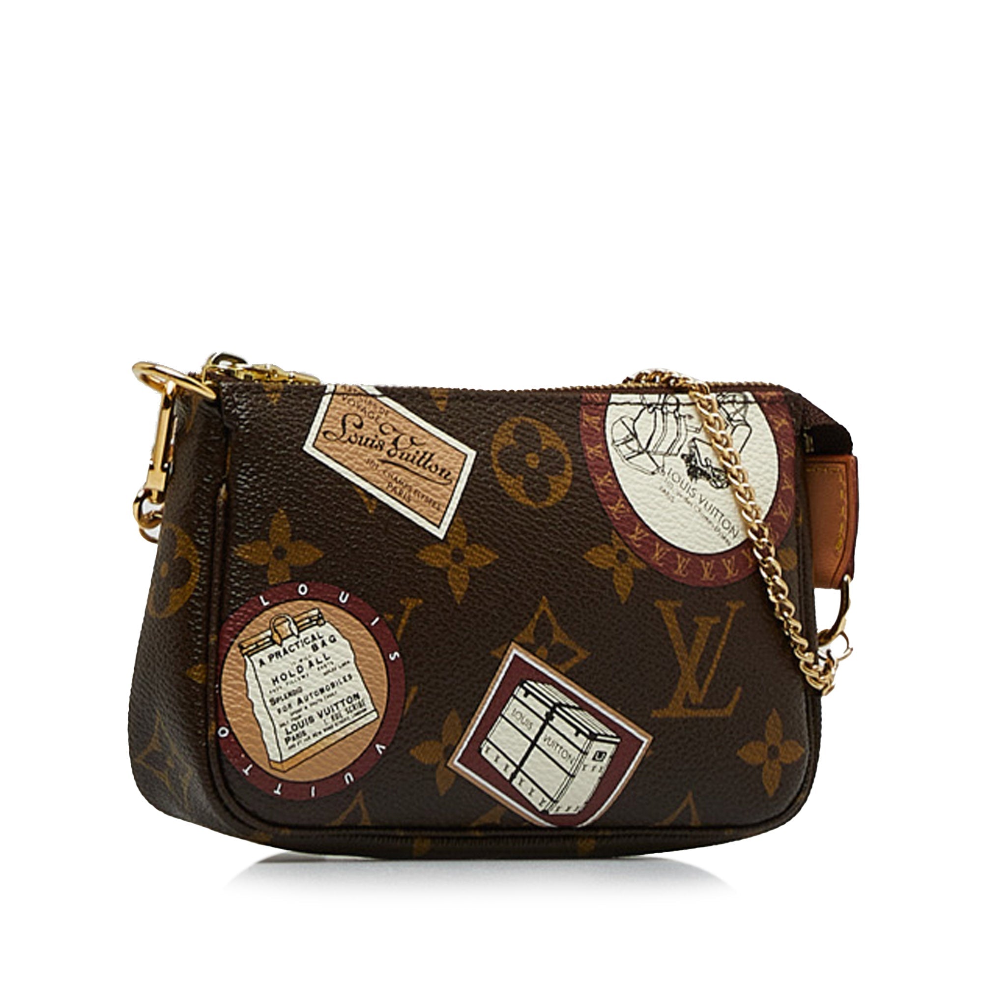 Brown LV Monogram Patch Mini Pochette Accessoires Baguette